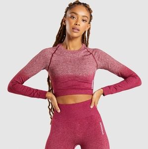 Gymshark Adapt Ombre Seamless Long Sleeve Crop Top